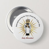 Kaufen Sie einen Priester an einem Bier Day Button (Vorne & Hinten)