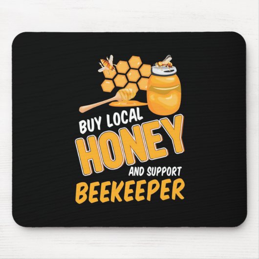 Kaufen Sie Honig und unterstützen Sie den Imker. Mousepad (Vorne)