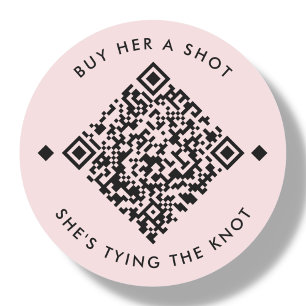 Kaufen Sie ihr einen Schuss   Bachelorette QR-Code Runder Aufkleber