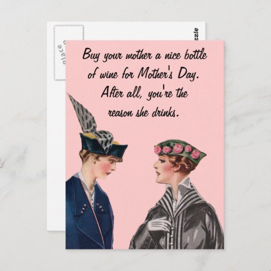 Kaufen Sie Ihrer Mutter eine Flasche Wein Postkarte (Vorne/Hinten)