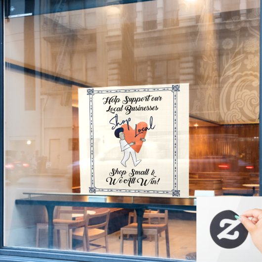 Kaufen Sie kleine Support-Unternehmen vor Ort Fensteraufkleber (Café-Fenster)