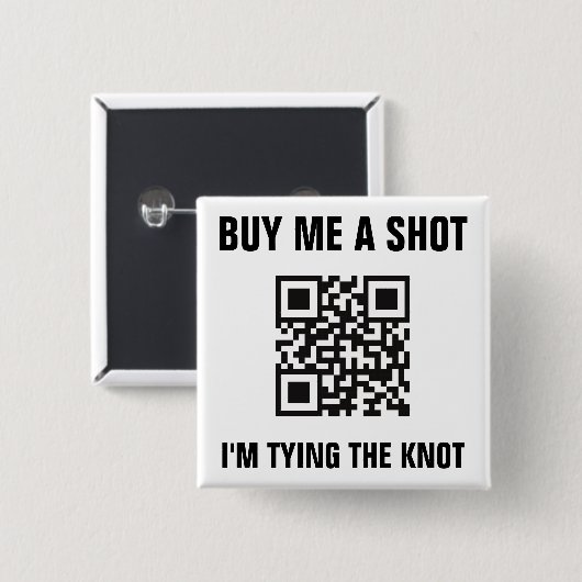 Kaufen Sie mir einen QR-Code-Bridge-Junggeselinnen Button (Vorne & Hinten)