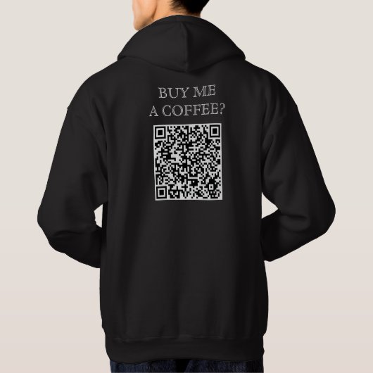 Kaufen Sie mir einen QR-Code für den Kaffee auf de Hoodie (Rückseite)