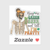 Kaufen Sie mir grünes Bier - Skelett | St. Patrick Aufkleber (Blatt)