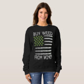 Kaufen Sie Unkraut aus der US-Flagge der Frau Sweatshirt (Vorne ganz)