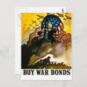 Kaufen von Kriegsanleihen - Vintager Zweiter Weltk Postkarte (Vorne/Hinten)