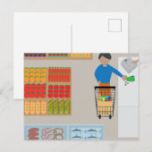 Käufer aus einem Supermarkt Postkarte (Vorne/Hinten)