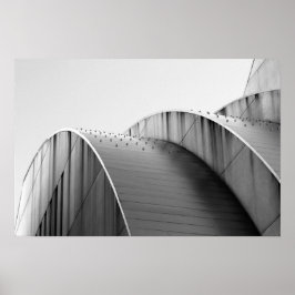 Kauffman Centre Black and White Curves Kansas City Poster