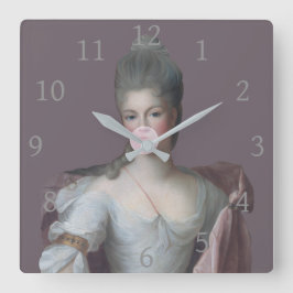 Kaugummi Diva blasen ein rosa Kaugummi Quadratische Wanduhr