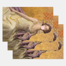 Kaugummi Diva in Gold Geschenkpapier Set