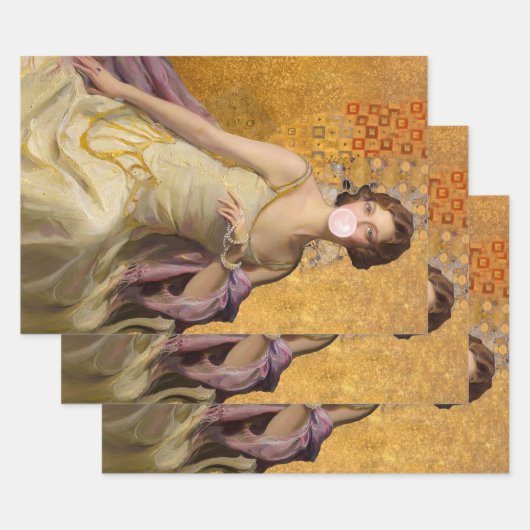 Kaugummi Diva in Gold Geschenkpapier Set (Set)