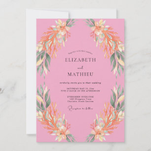 Kaugummi Orange Blatt Hochzeit Einladung