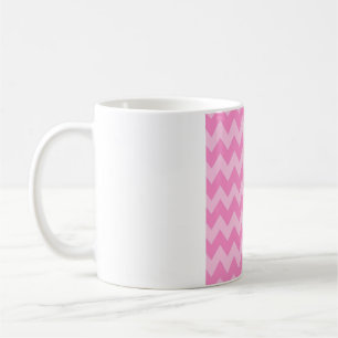 Kaugummi-Rosa-Chevron – Zweifarbige Zickzack-Muste Kaffeetasse