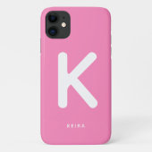 Kaugummi-Rosa-Monogramm-Handyhülle Case-Mate iPhone Hülle (Rückseite)