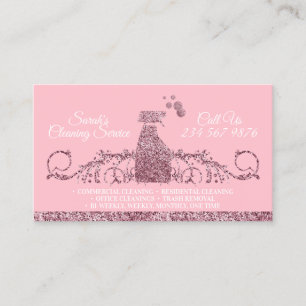Kaugummi-Rosa Putzservice funkelnde Reinigungsfee Visitenkarte