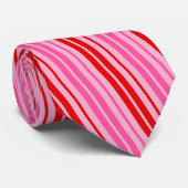 Kaugummi-Rosa-Rot-Vertikal-Streifen-Design  Krawatte (Gerollt)