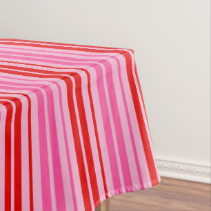 Kaugummi-Rosa-Rot-Vertikal-Streifen-Design Tischdecke