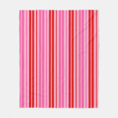 Kaugummi-Rosa-Rot-Vertikalstreifen-Design Fleecedecke (Vorderseite)