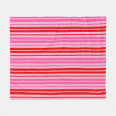 Kaugummi-Rosa-Rot-Vertikalstreifen-Design Fleecedecke (Vorderseite (Horizontal))