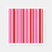 Kaugummi-Rosa-Rot-Vertikalstreifen-Design  Serviette (Vorderseite)