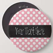 Kaugummi-Rosa-Tupfen; Retro Tafel Button (Vorne & Hinten)