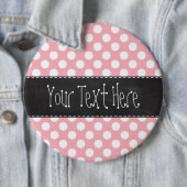 Kaugummi-Rosa-Tupfen; Retro Tafel Button (Beispiel)