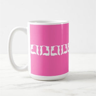 Kaugummi-Rosa und Weiße Herzen Kaffeetasse