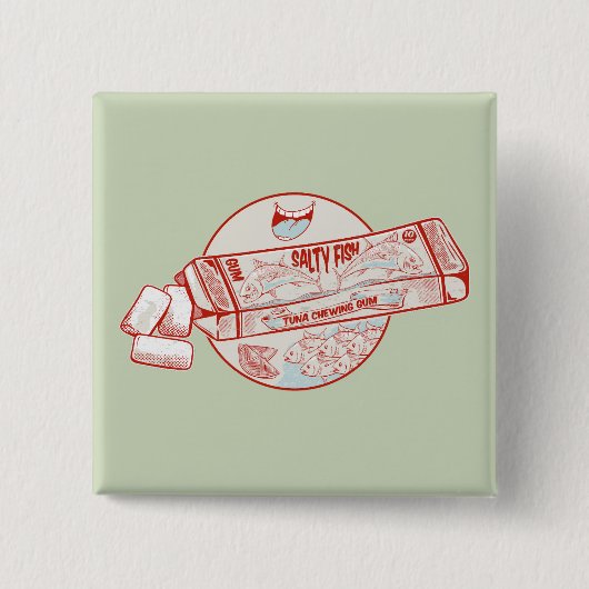 Kaugummi-Thunfischgeschmack Button (Vorderseite)