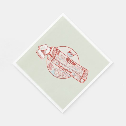 Kaugummi-Thunfischgeschmack Serviette (Ecke)