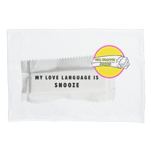 Kaugummipapier Witze Liebessprache Kissenbezug (Vorderseite)