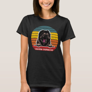 Kaukasier Hirte Dog Retro Vintage farbige Sonnen T-Shirt