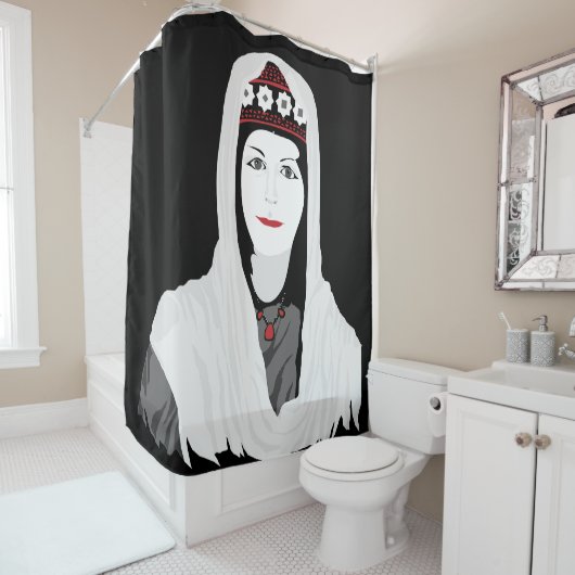 kaukasisch duschvorhang (Beispiel)