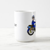 Kaukasische Motorrad Polizist Tasse Anpassen! (Mittel)