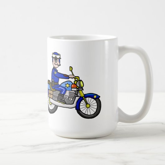 Kaukasische Motorrad Polizist Tasse Anpassen! (Rechts)