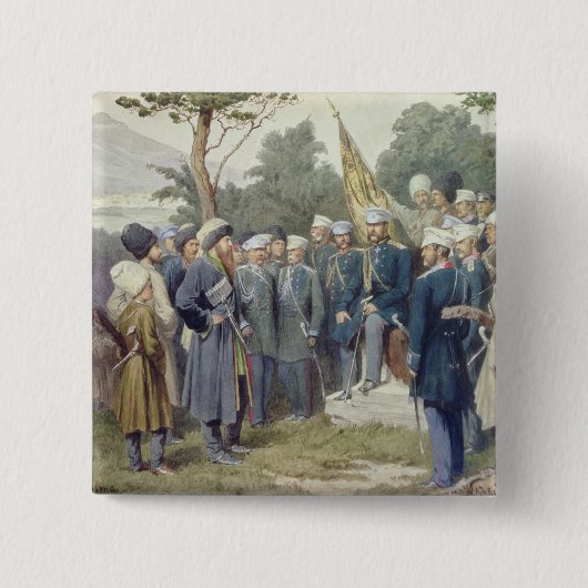Kaukasischer Führer Shamil Button (Vorderseite)