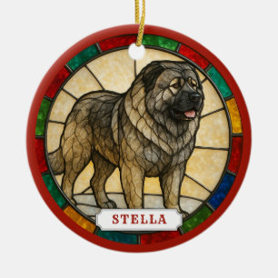 Kaukasischer Schäferhund Keramik-Kreis-Ornament Keramik Ornament