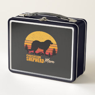 Kaukasischer Schäferhund-Mama Vintage Retro Klassi Metall Brotdose