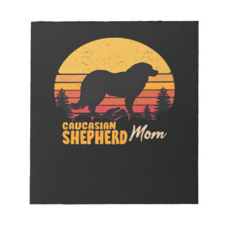 Kaukasischer Schäferhund-Mama Vintage Retro Klassi Notizblock