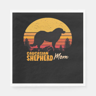 Kaukasischer Schäferhund-Mama Vintage Retro Klassi Serviette