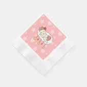 Kaukasisches Baby Schlafen auf Cloud Stars Rosa Serviette (Ecke)