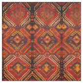 Kaukasisches Teppichdesign in warmen Farben Stoff (Muster)