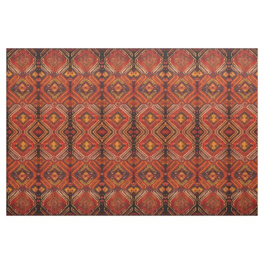 Kaukasisches Teppichdesign in warmen Farben Stoff (Fat Quarter (45,7 x 55,9 cm))