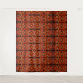 Kaukasisches Teppichdesign in warmen Farben Wandteppich (Vorderseite)