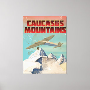 Kaukasus-Gebirge Vintage-Reiseposter Leinwanddruck