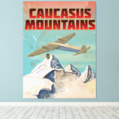 Kaukasusgebirge Vintage Reiseplakat Leinwanddruck (Insitu (Holzboden))