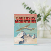 Kaukasusgebirge Vintage Reiseplakat Postkarte (Stehend Vorderseite)