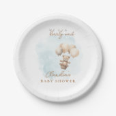 Kaum Erwartetes Neutrales Babyshower Pappteller (Vorderseite)