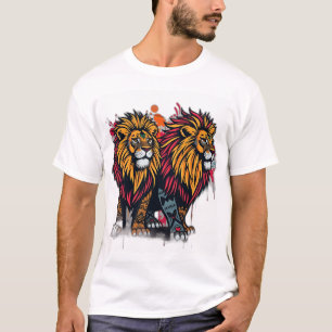 Kaum Graffiti Löwen mit Tribal Patterns T-Shirt