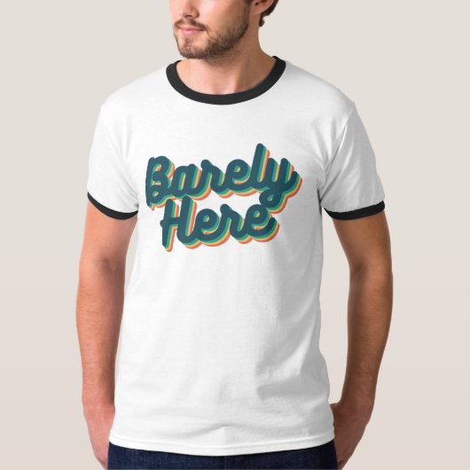 Kaum hier / Blau-T - Shirt (Vorderseite)
