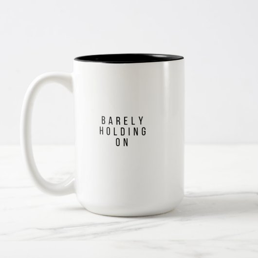 Kaum noch Durchhalten Zweifarbige Tasse (Links)